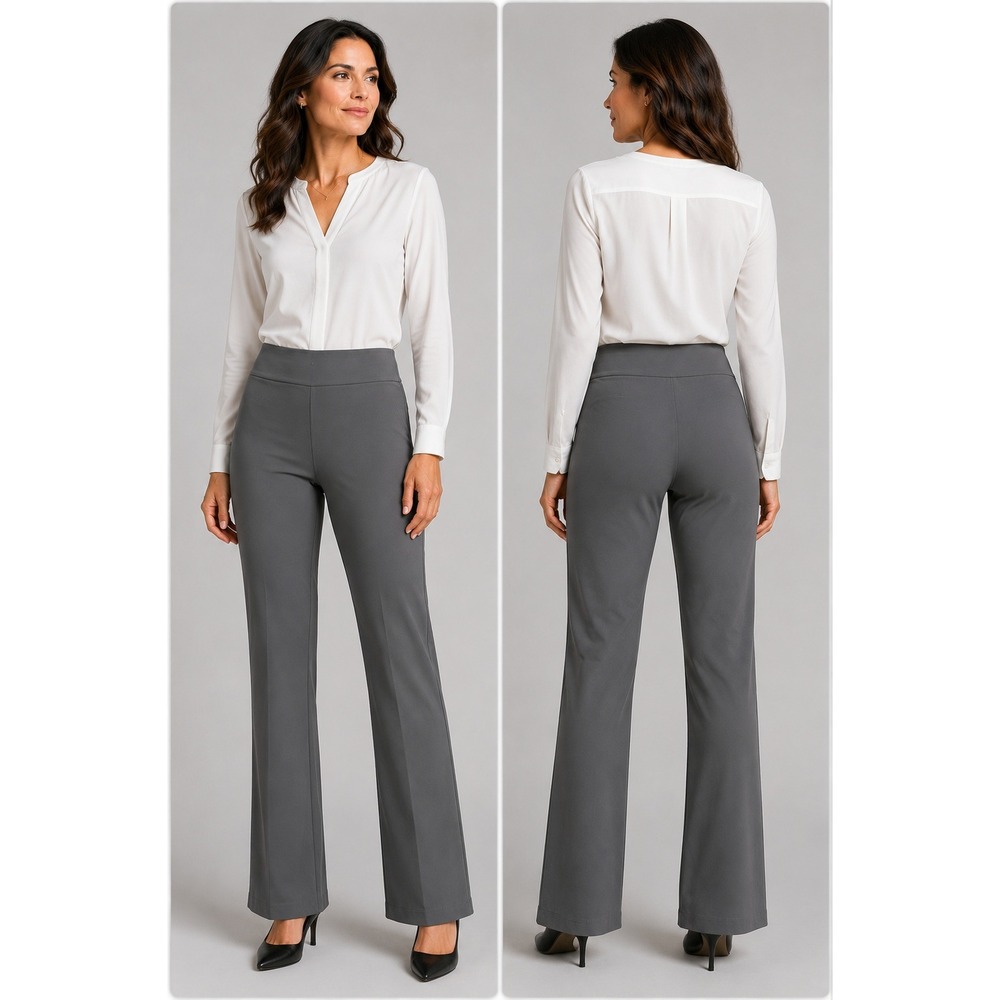 Sarah Pacini Pants Womens Size 4 Grey Made in Italy Cotton Blend Slim Trousers